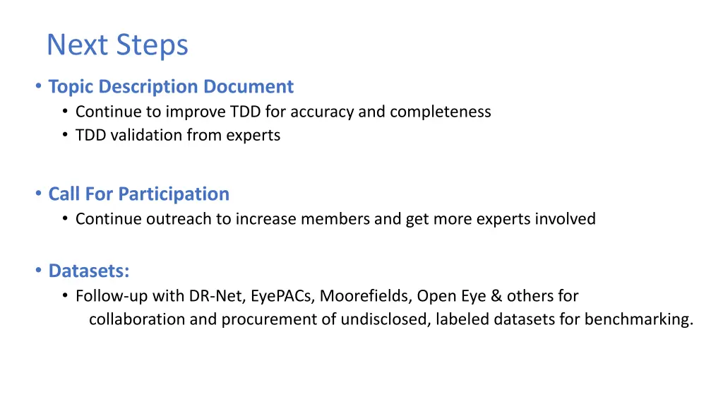 next steps
