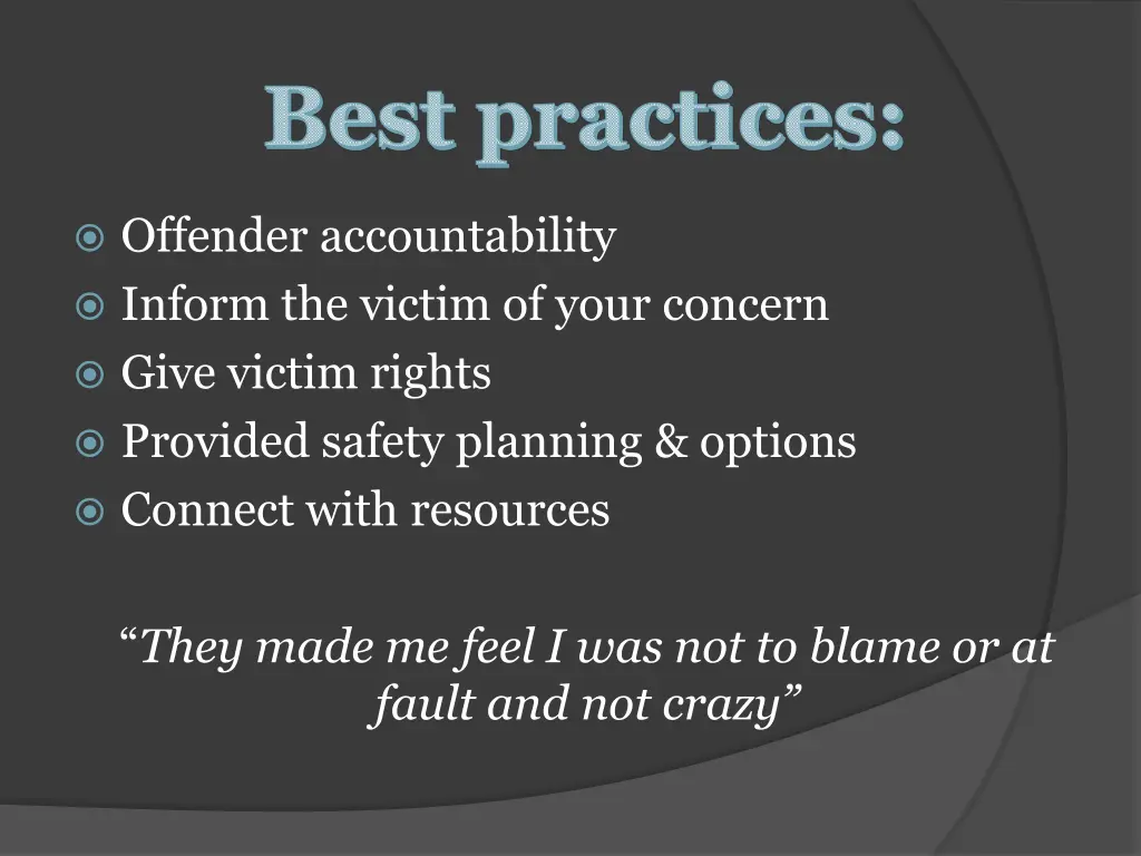 best practices