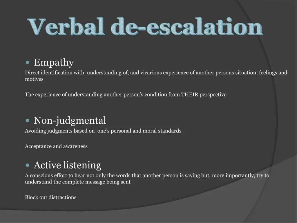 verbal de escalation