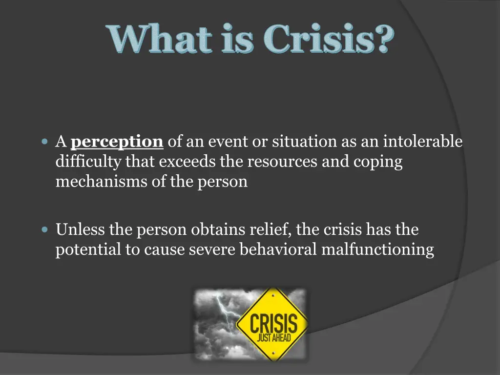 what is crisis