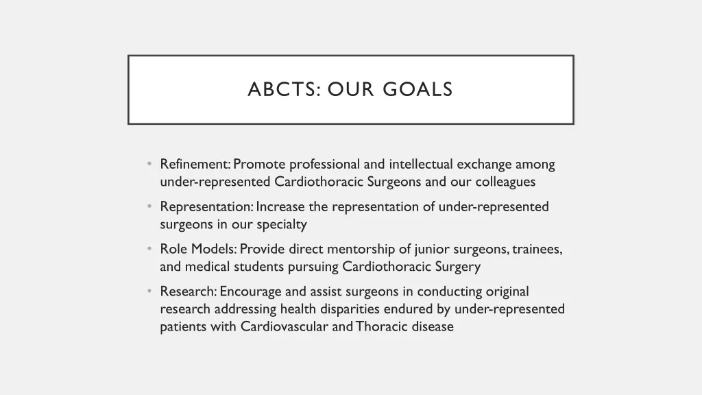 abcts our goals
