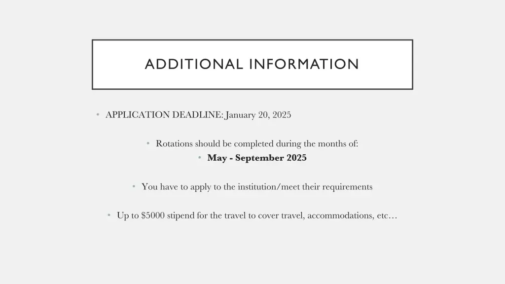 additional information