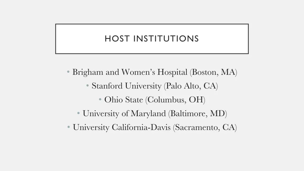 host institutions