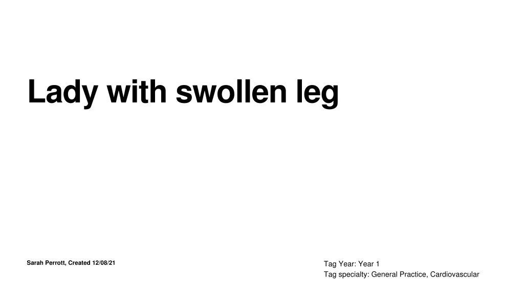 lady with swollen leg