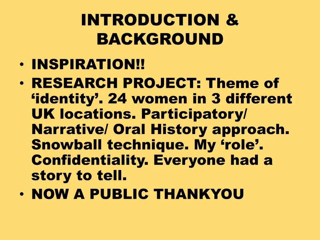 introduction background inspiration research