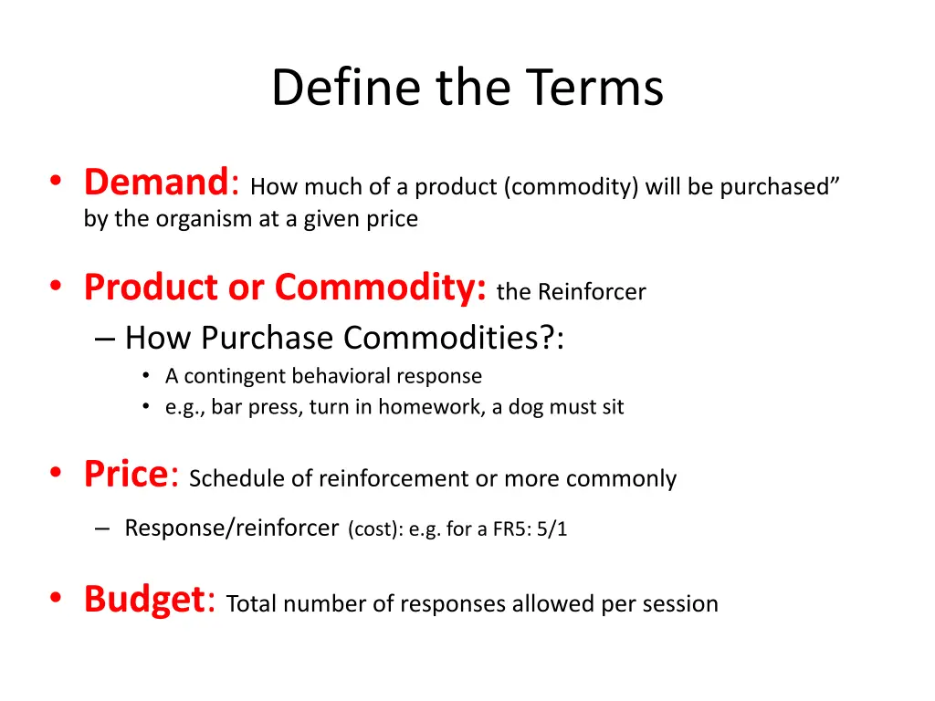 define the terms