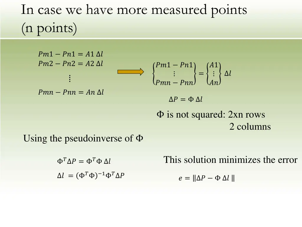 in case we have more measured points n points