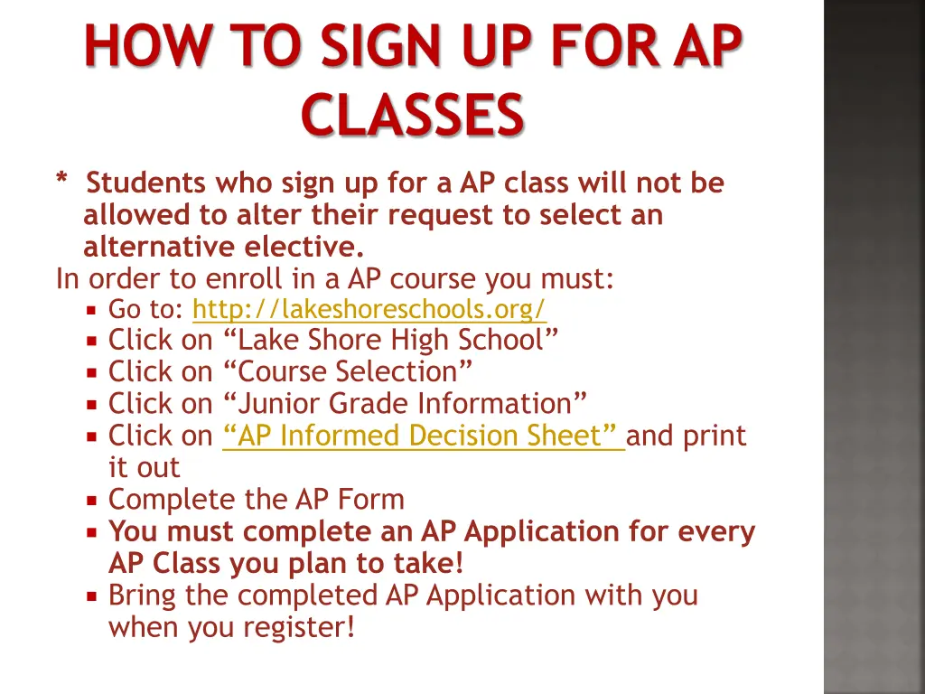 how to sign up for ap classes