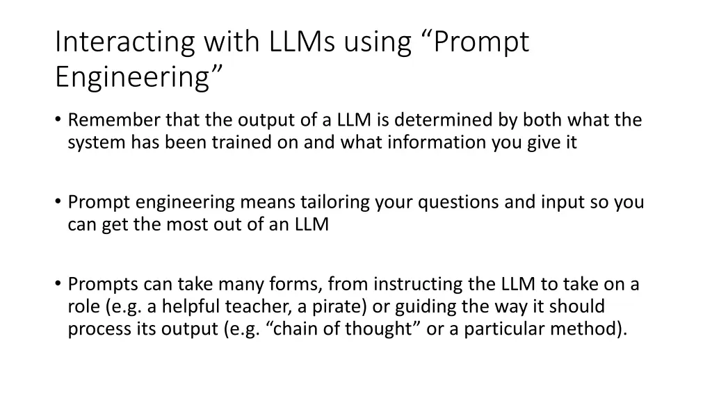 interacting with llms using prompt engineering