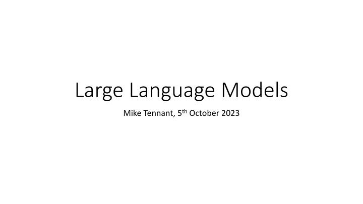 large language models