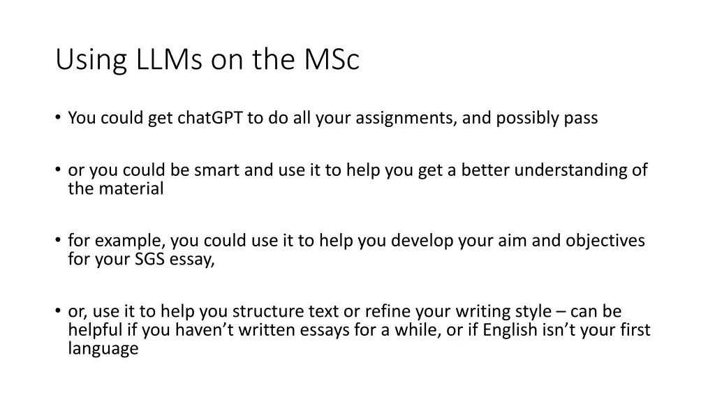 using llms on the msc