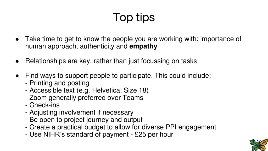 top tips
