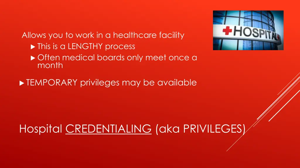 allows you to work in a healthcare facility this