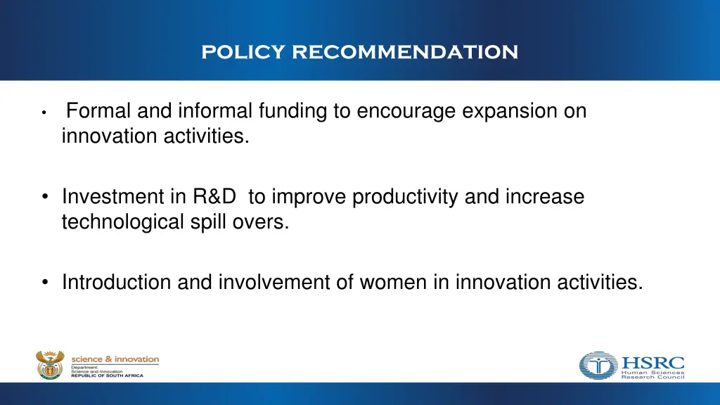 policy recommendation