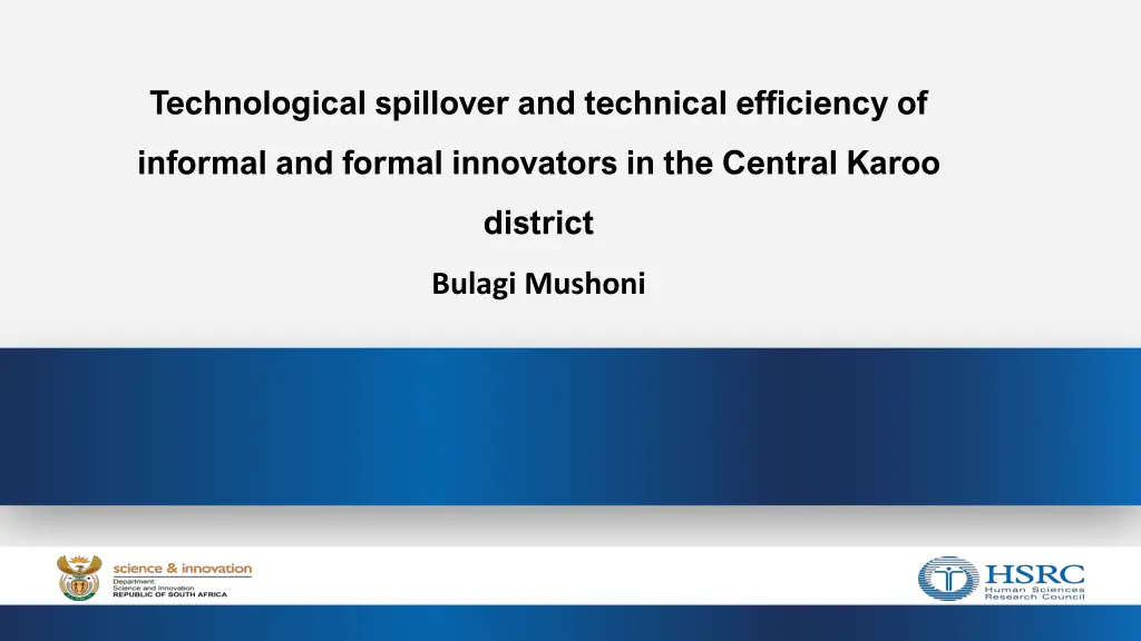 technological spillover and technical efficiency
