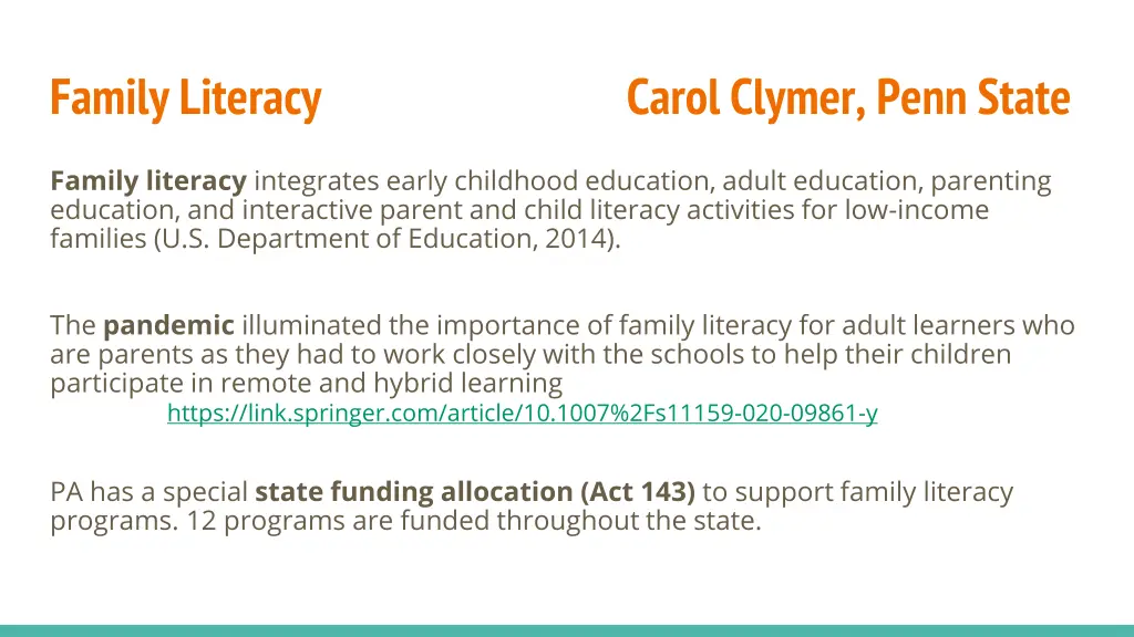 family literacy