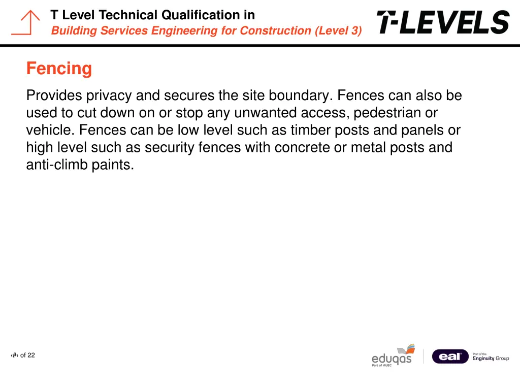 t level technical qualification in building 25