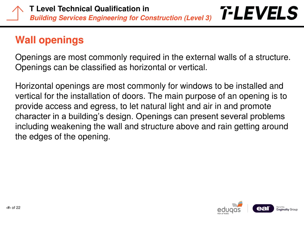 t level technical qualification in building 7