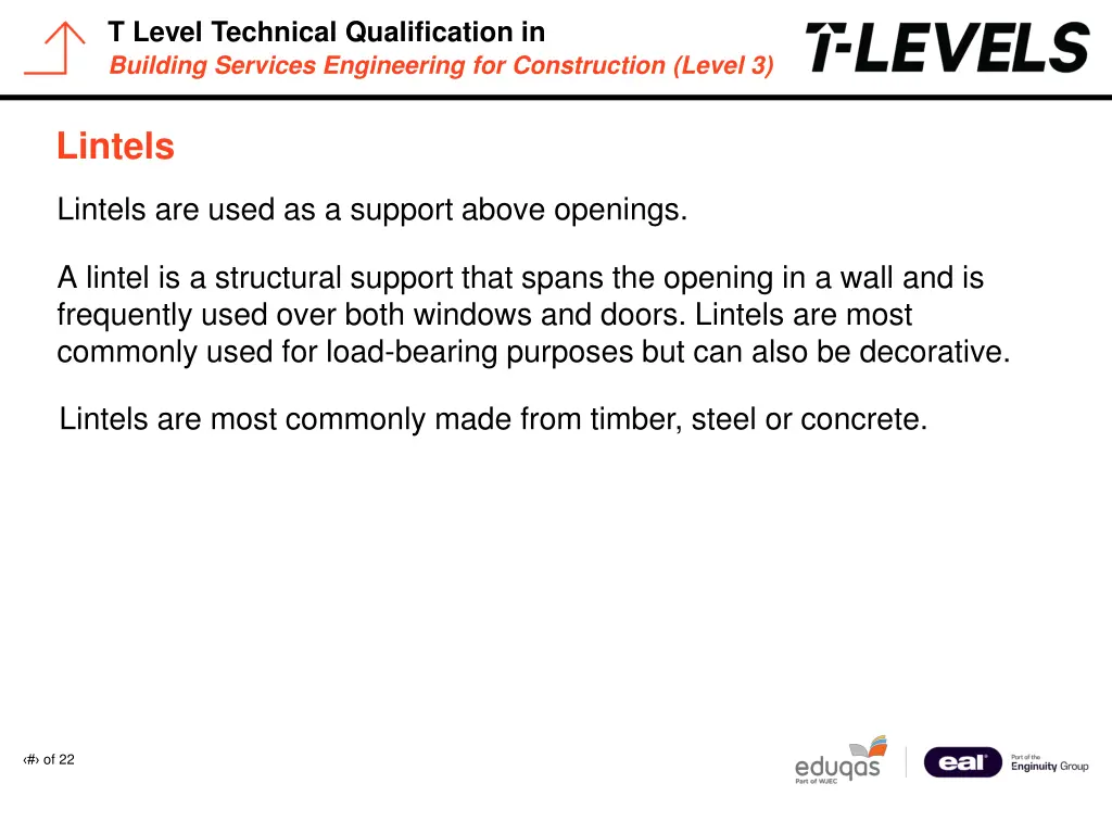 t level technical qualification in building 8
