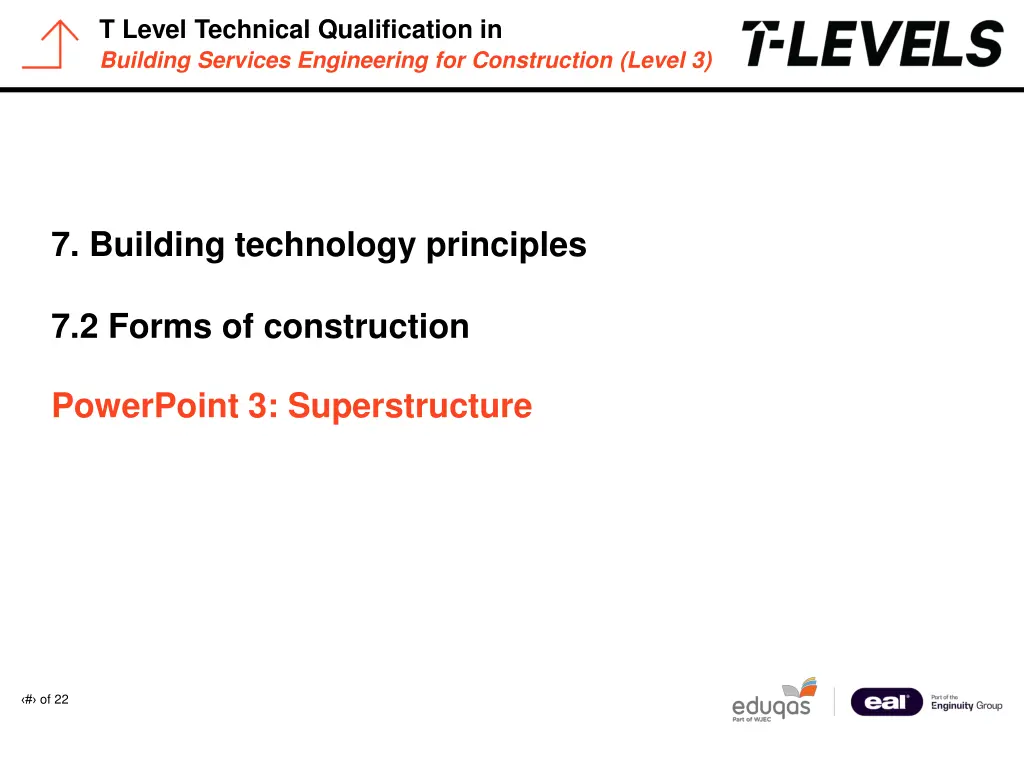 t level technical qualification in building
