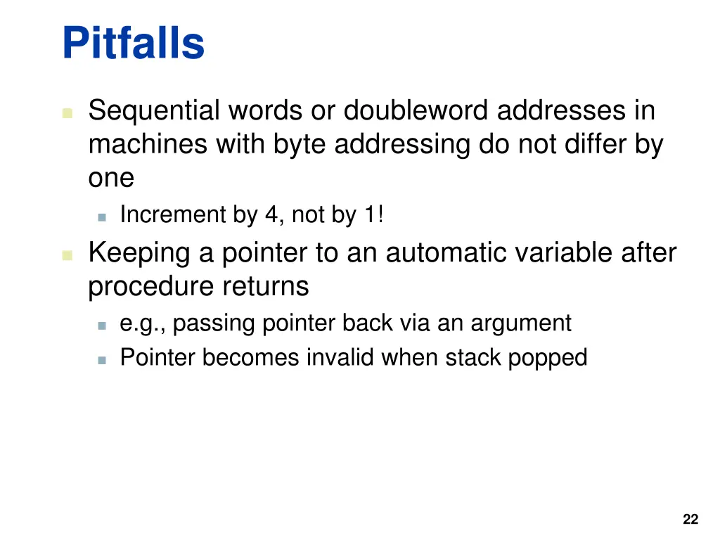 pitfalls