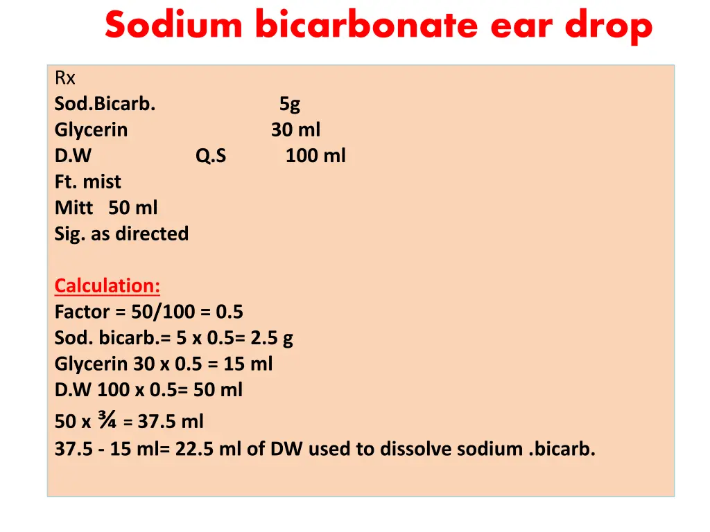 sodium bicarbonate ear drop