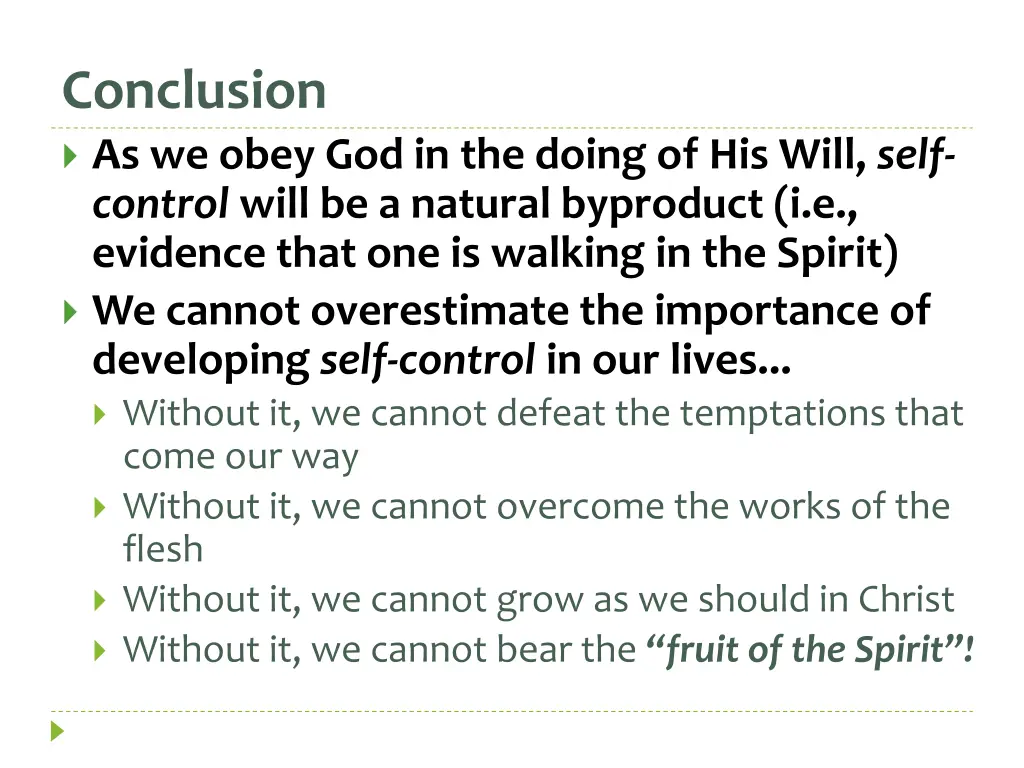 conclusion as we obey god in the doing