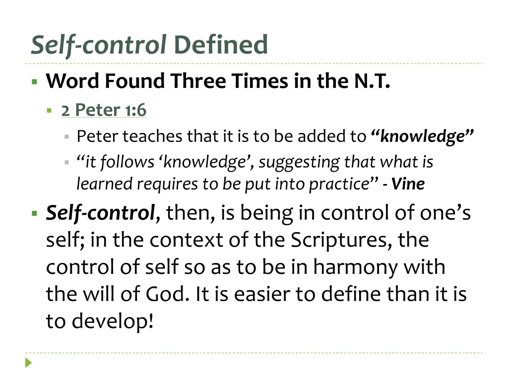 self control defined 1