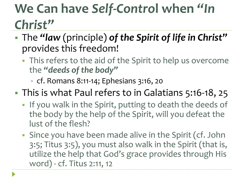 we can have self contro l when in christ 2