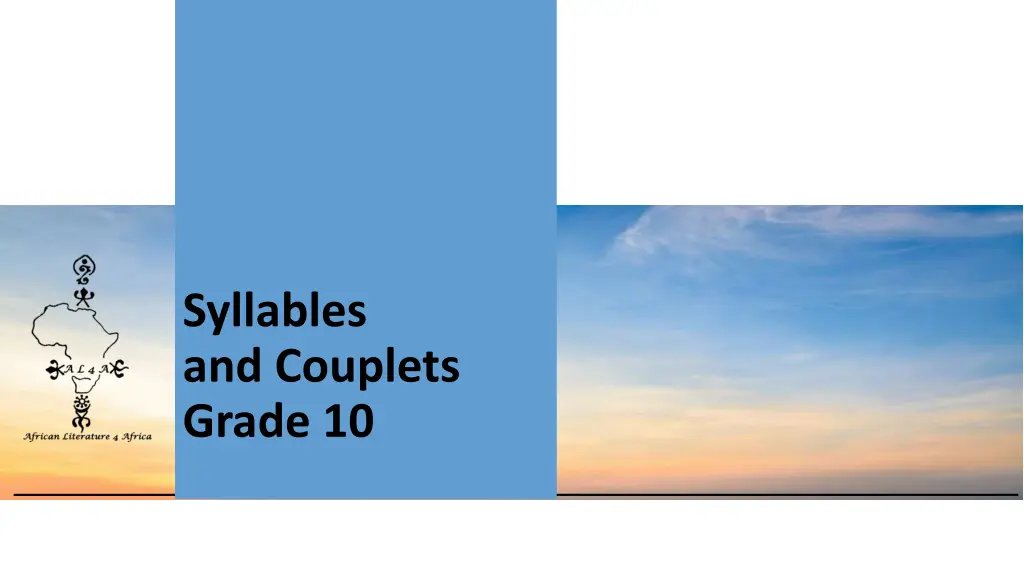 syllables and couplets grade 10