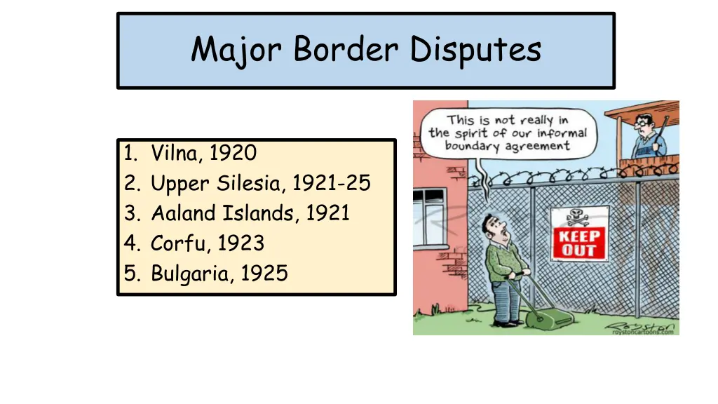 major border disputes