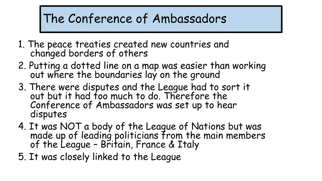 the conference of ambassadors