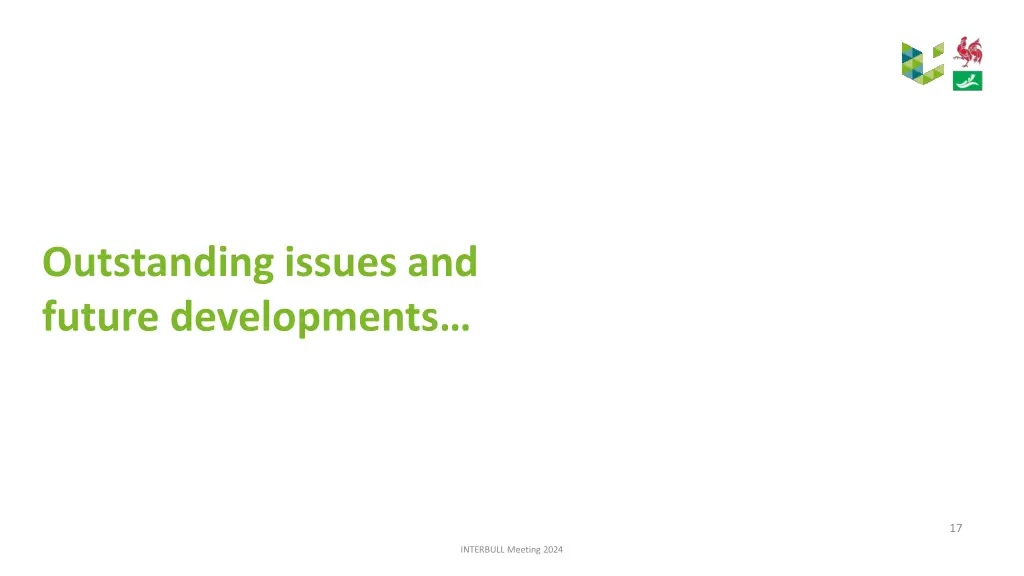 outstanding issues and future developments