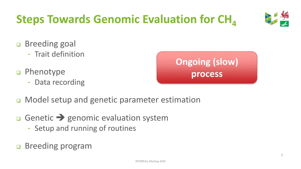 steps towards genomic evaluation for ch 4