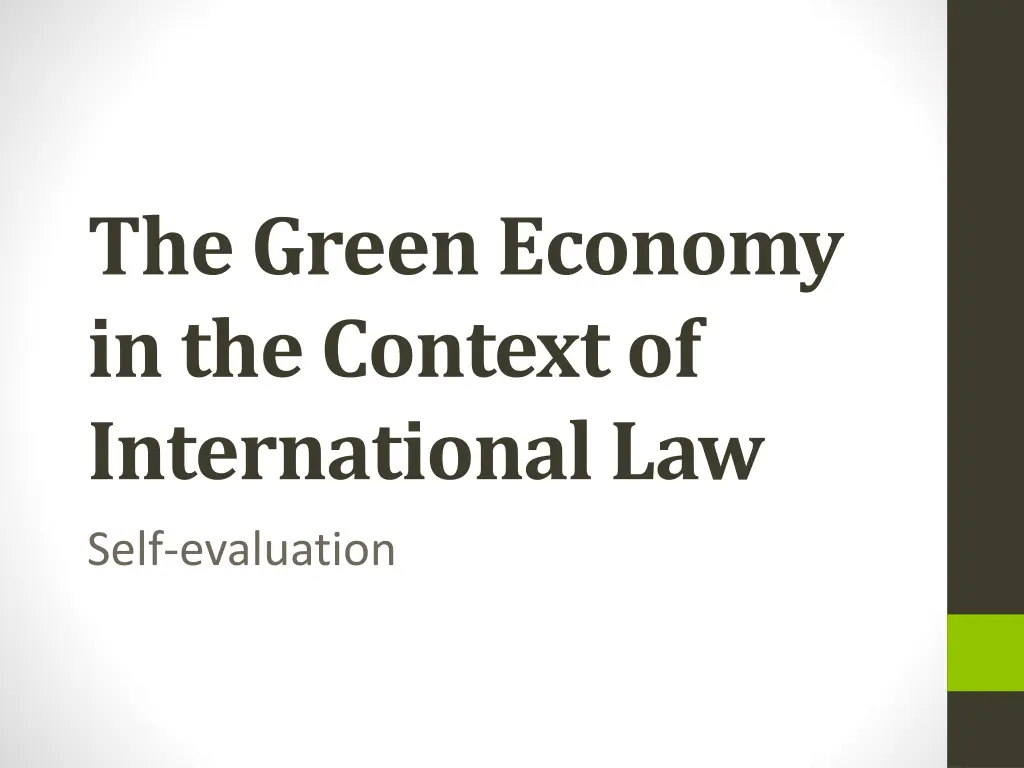 the green economy in the context of international