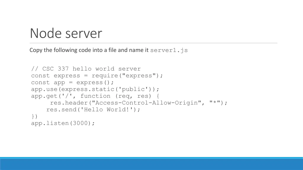 node server