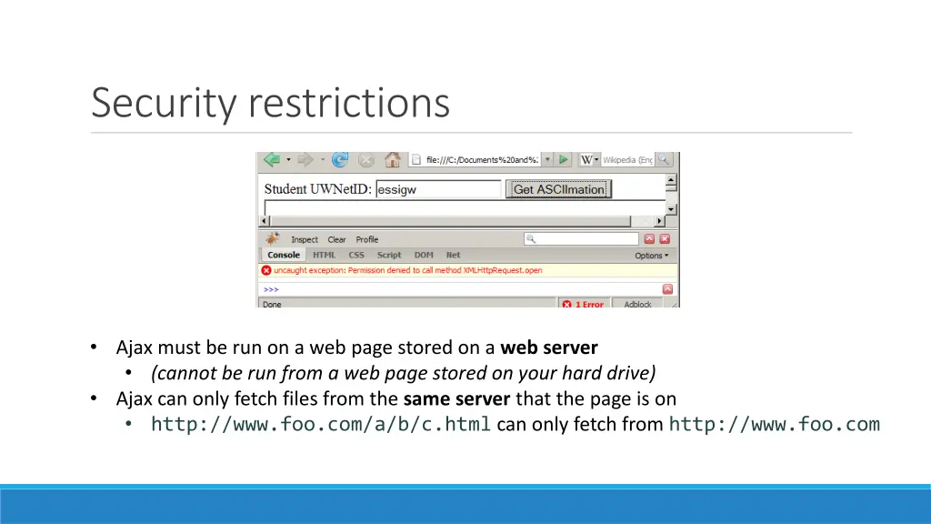 security restrictions