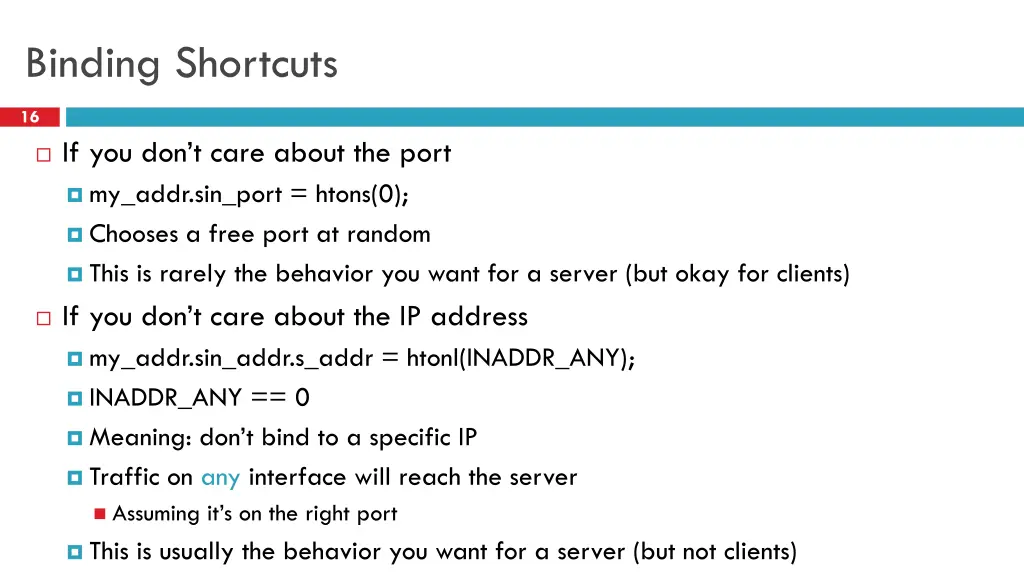 binding shortcuts