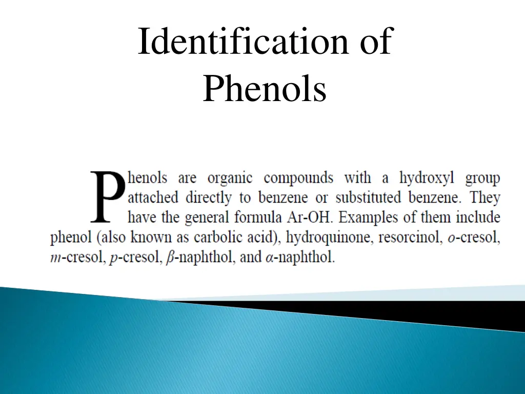 identification of phenols 1