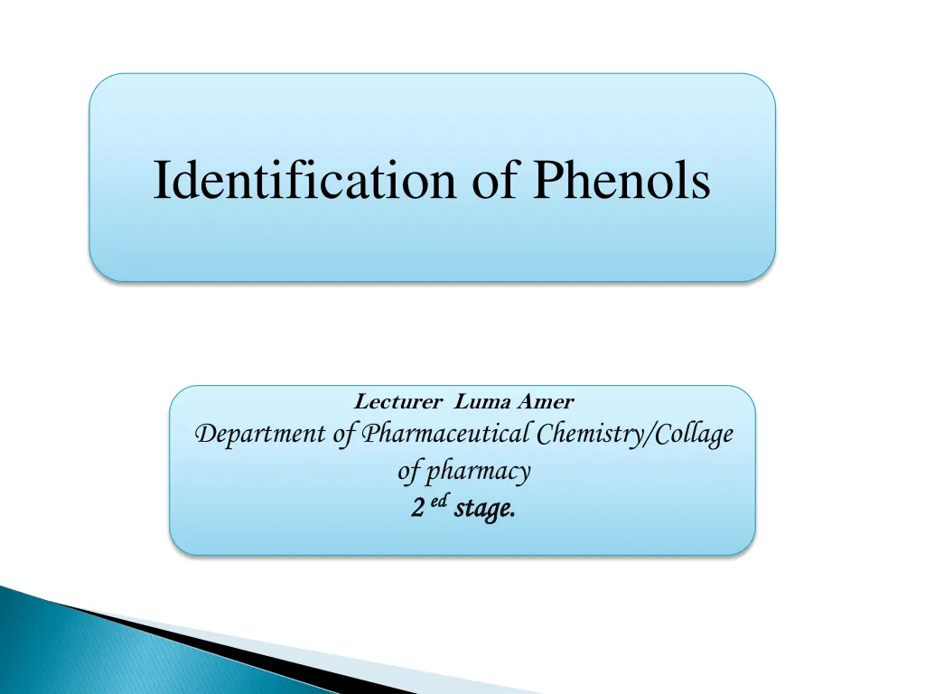identification of phenols