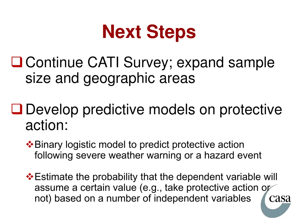 next steps