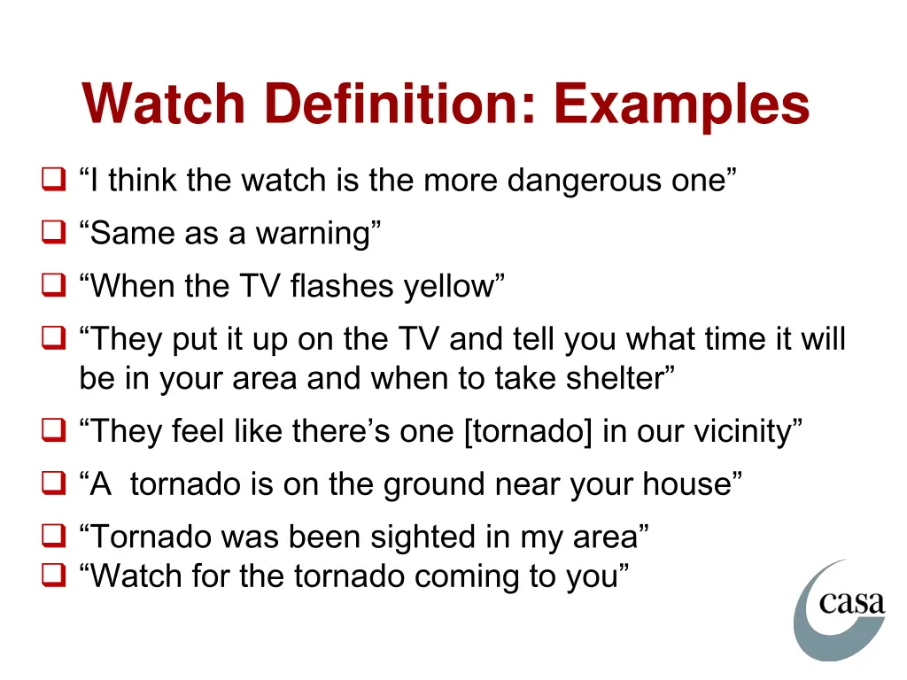 watch definition examples