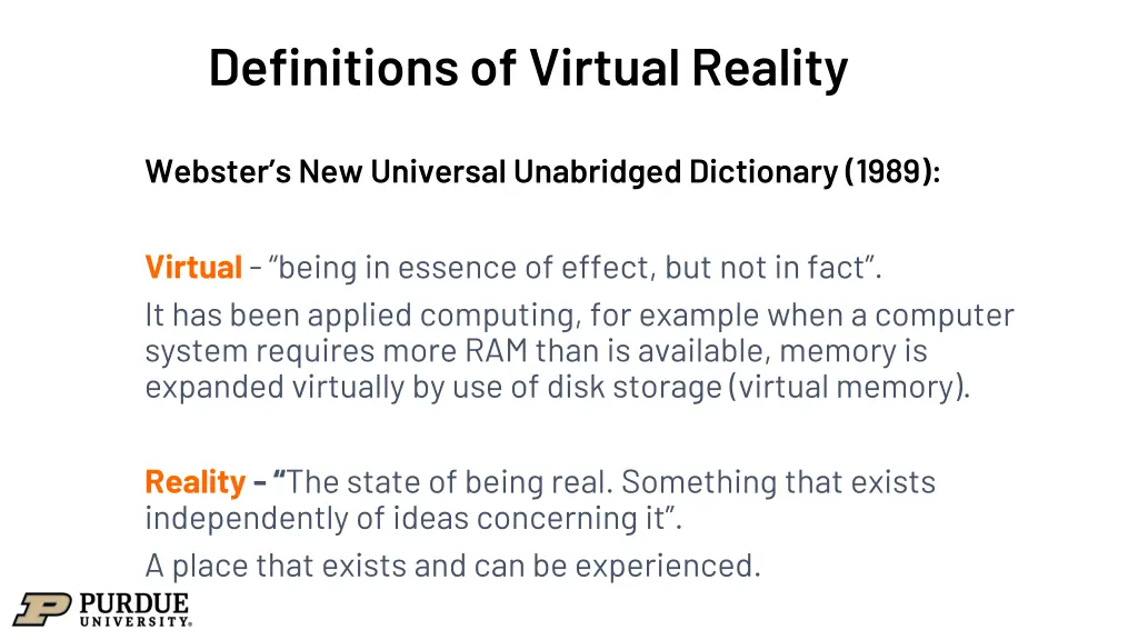 definitions of virtual reality
