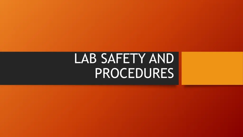 lab safety and procedures