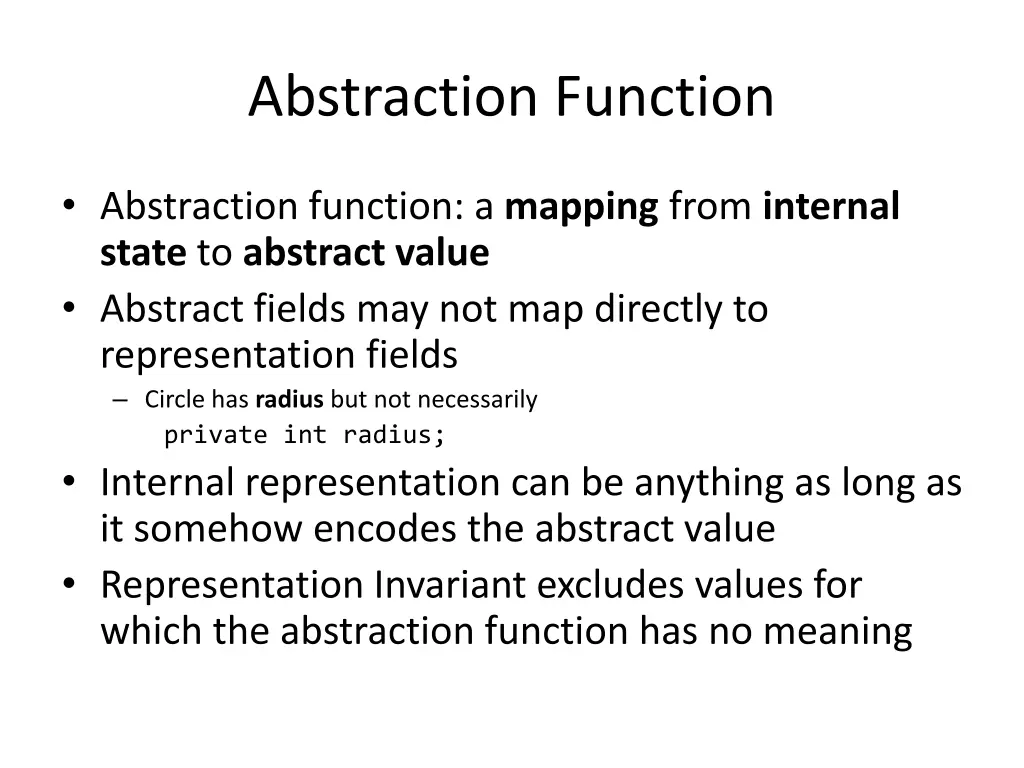 abstraction function