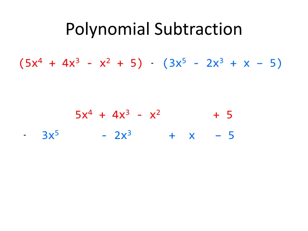 polynomial subtraction
