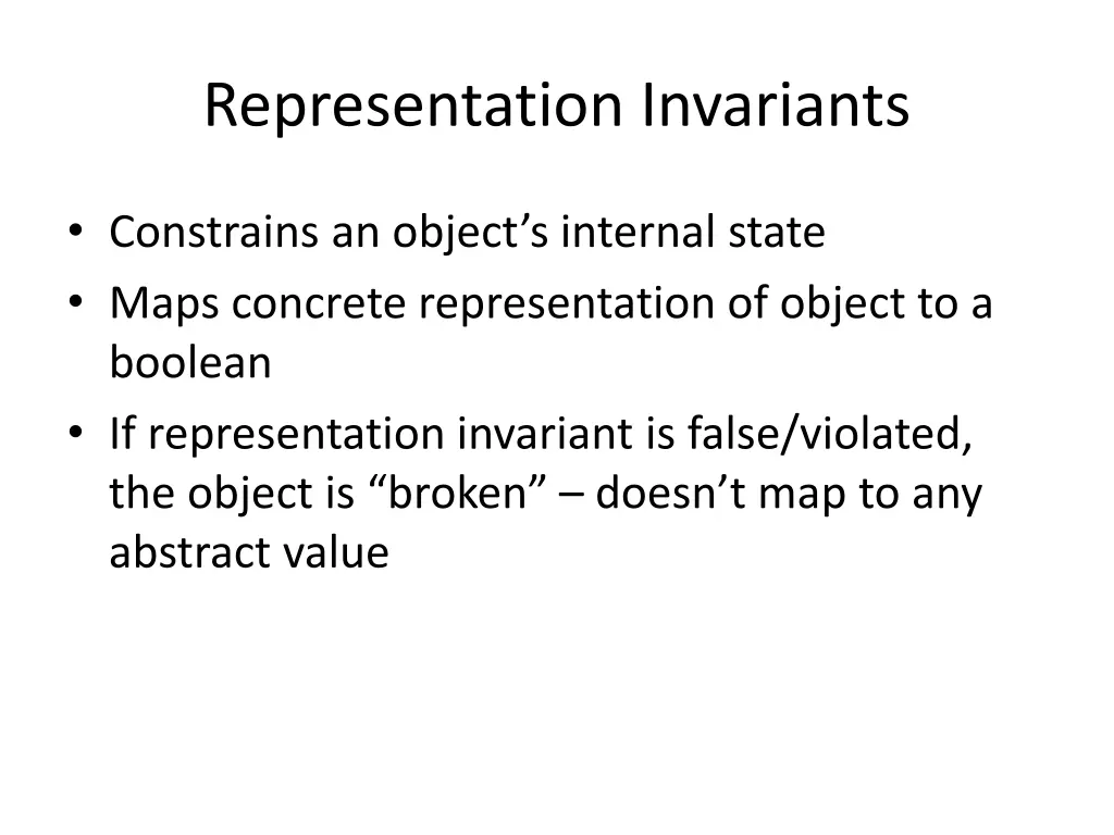 representation invariants