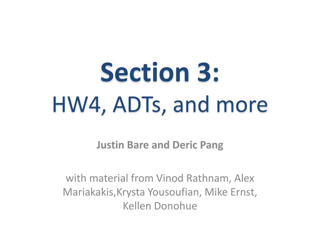 section 3 hw4 adts and more