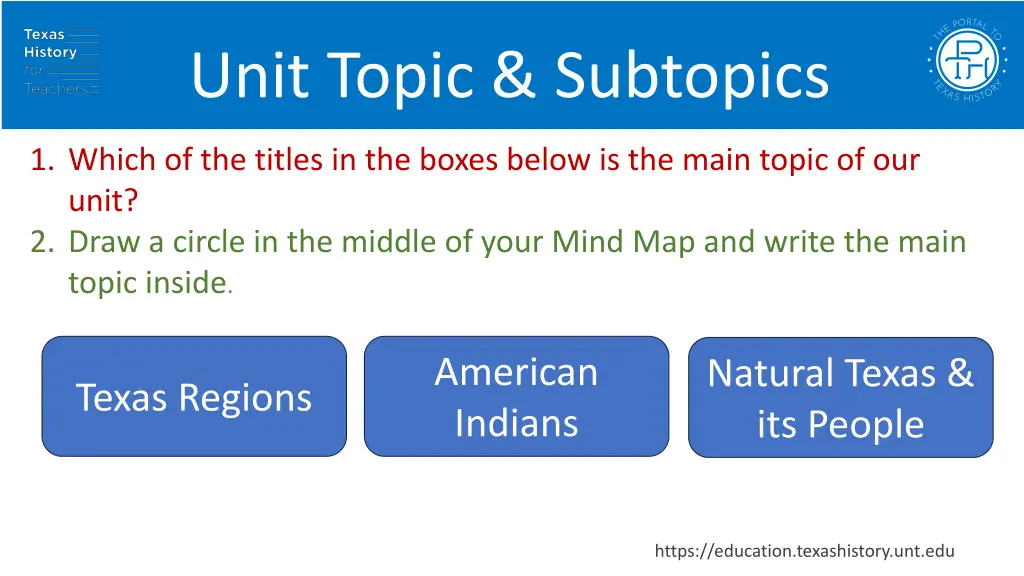 unit topic subtopics