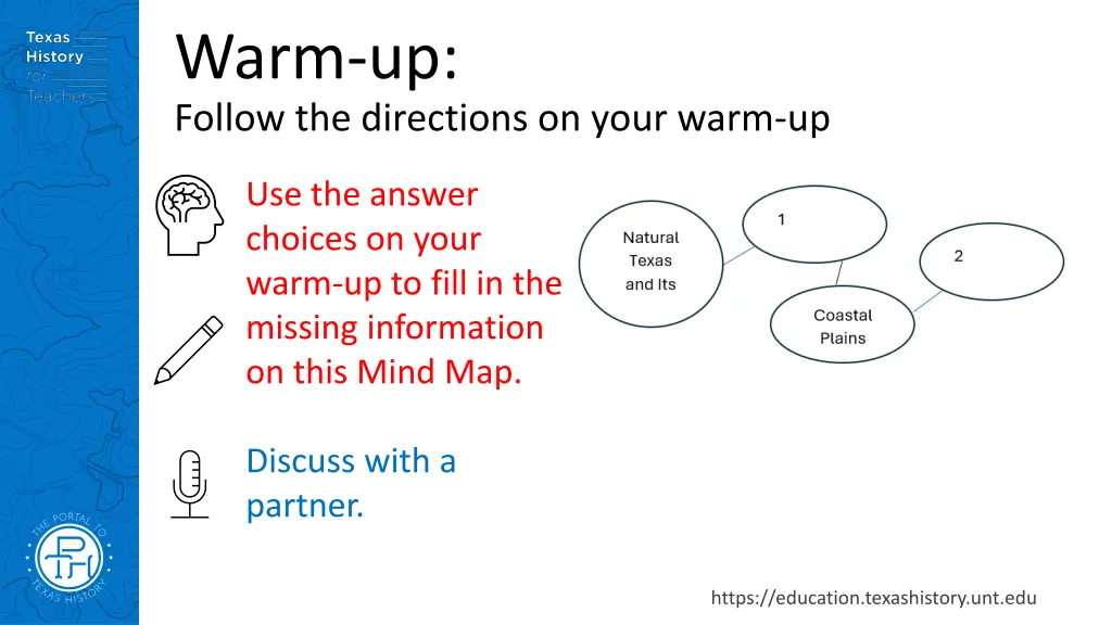 warm up follow the directions on your warm up